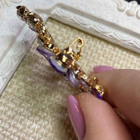 NEW Purple Floral Brooch Pin Broach - Picture 4 of 6